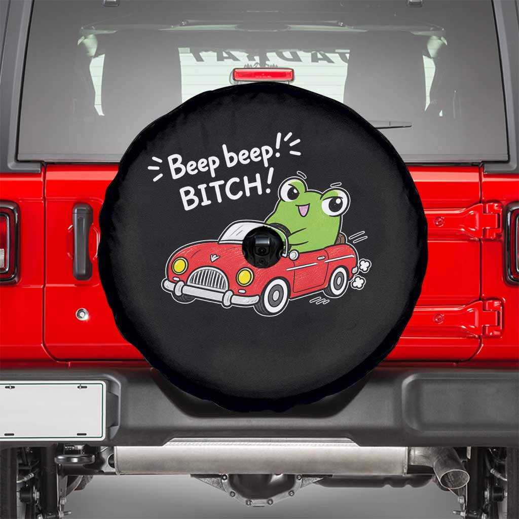 Beep Beep Frog Spare Tire Cover Funny Driving Frog Red Convertible Car Graphic