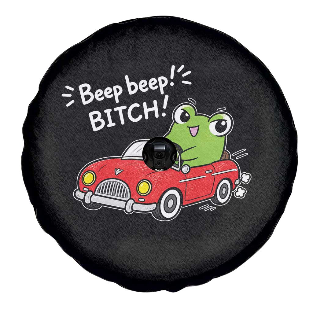 Beep Beep Frog Spare Tire Cover Funny Driving Frog Red Convertible Car Graphic