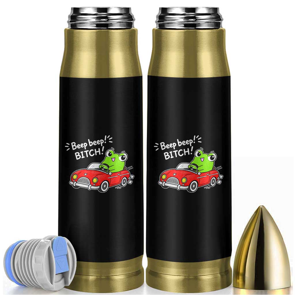 Beep Beep Frog Bullet Tumbler Funny Driving Frog Red Convertible Car Graphic