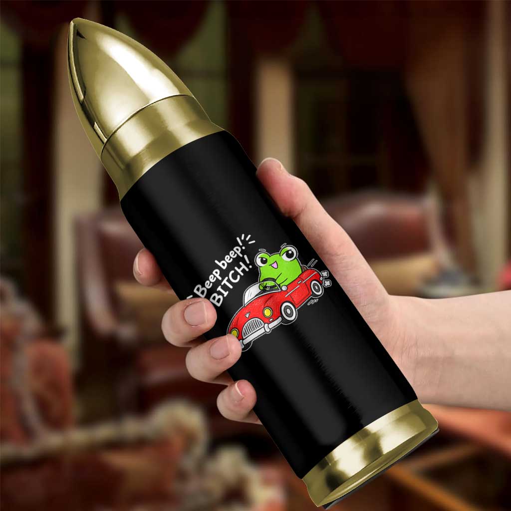 Beep Beep Frog Bullet Tumbler Funny Driving Frog Red Convertible Car Graphic