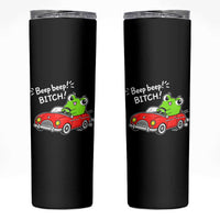 Beep Beep Frog Skinny Tumbler Funny Driving Frog Red Convertible Car Graphic
