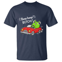 Beep Beep Frog T Shirt Funny Driving Frog Red Convertible Car Graphic
