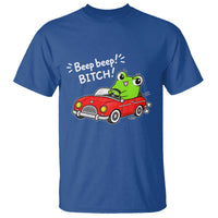 Beep Beep Frog T Shirt Funny Driving Frog Red Convertible Car Graphic