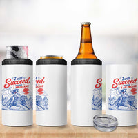 I Will Succeed Because I Am Insane Cowgirl Riding Tiger Vintage Graphic 4 in 1 Can Cooler Tumbler