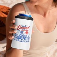 I Will Succeed Because I Am Insane Cowgirl Riding Tiger Vintage Graphic 4 in 1 Can Cooler Tumbler