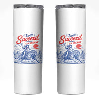 I Will Succeed Because I Am Insane Cowgirl Riding Tiger Vintage Graphic Skinny Tumbler