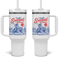 I Will Succeed Because I Am Insane Cowgirl Riding Tiger Vintage Graphic Tumbler With Handle