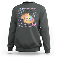 Just A Girl Who Loves Squishies Sweatshirt Cute Dumpling Graphic Coquette Bow Girls