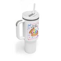 Just A Girl Who Loves Squishies Tumbler With Handle Cute Dumpling Graphic Coquette Bow Girls