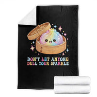 Dont Let Anyone Dull Your Sparkle Cute Rainbow Dumpling Squishy Graphic Throw Blanket
