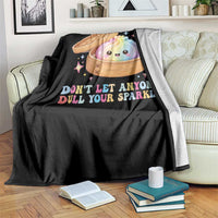 Dont Let Anyone Dull Your Sparkle Cute Rainbow Dumpling Squishy Graphic Throw Blanket
