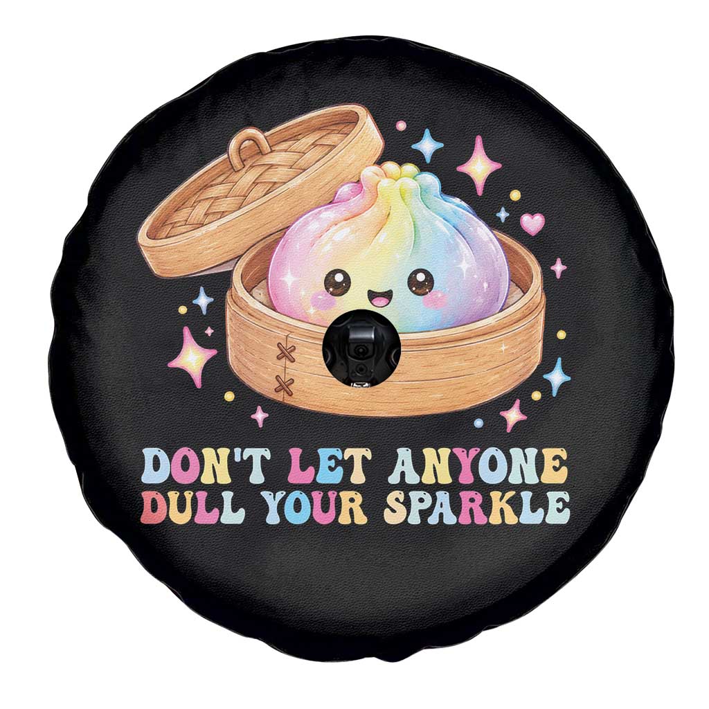 Dont Let Anyone Dull Your Sparkle Cute Rainbow Dumpling Squishy Graphic Spare Tire Cover