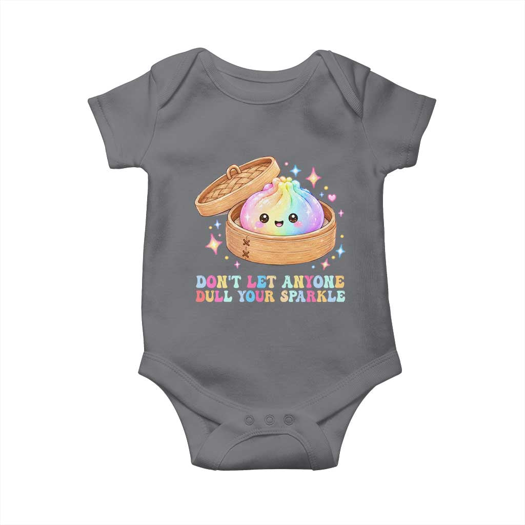 Dont Let Anyone Dull Your Sparkle Cute Rainbow Dumpling Squishy Graphic Baby Onesie