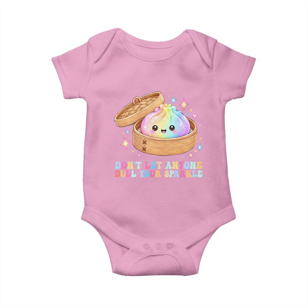 Dont Let Anyone Dull Your Sparkle Cute Rainbow Dumpling Squishy Graphic Baby Onesie