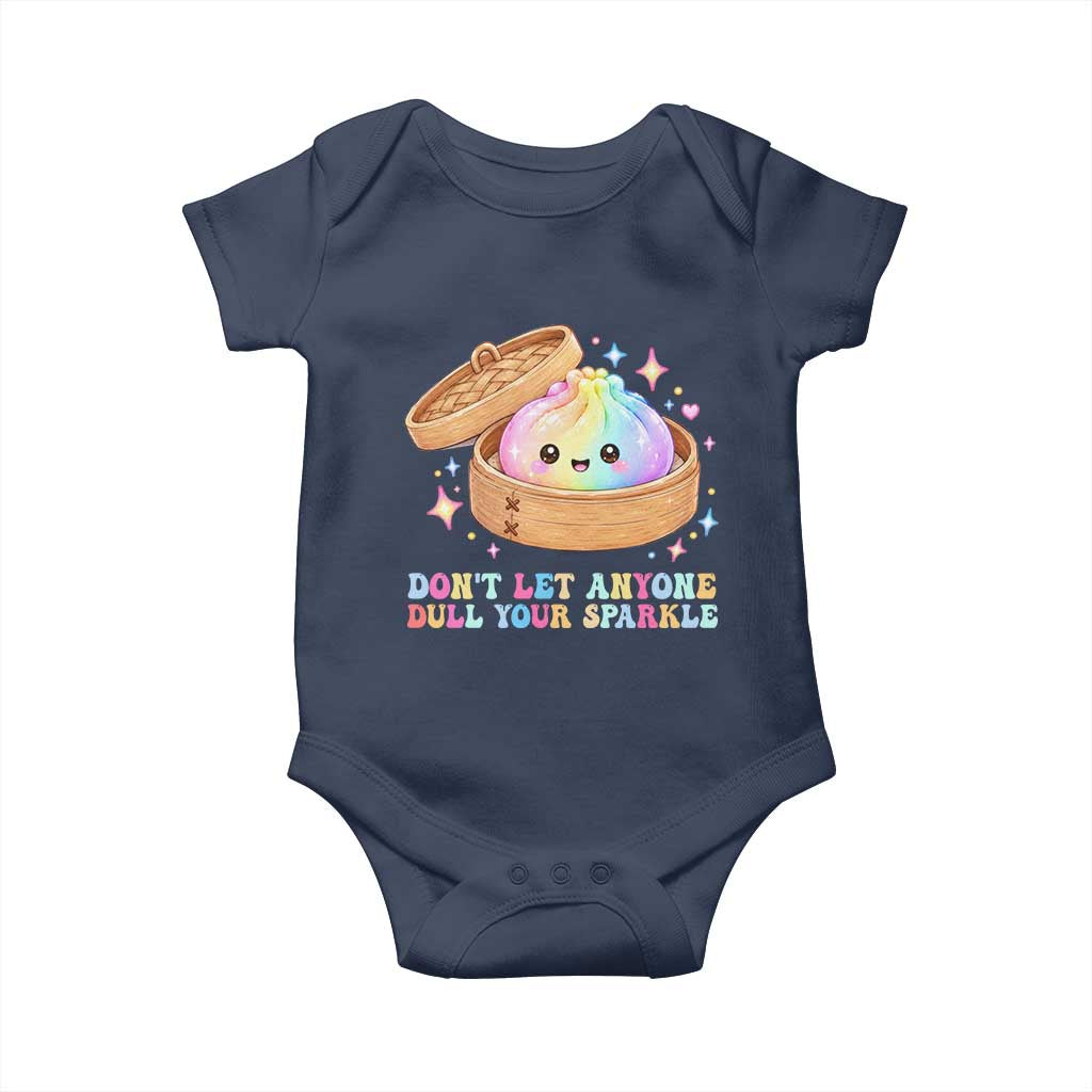 Dont Let Anyone Dull Your Sparkle Cute Rainbow Dumpling Squishy Graphic Baby Onesie