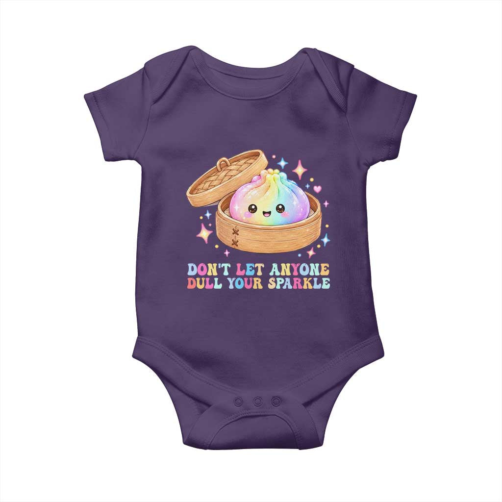 Dont Let Anyone Dull Your Sparkle Cute Rainbow Dumpling Squishy Graphic Baby Onesie