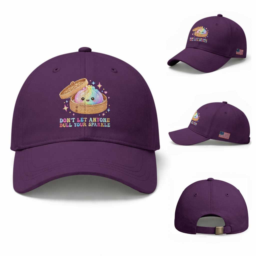 Dont Let Anyone Dull Your Sparkle Cute Rainbow Dumpling Squishy Graphic Baseball Cap