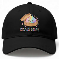 Dont Let Anyone Dull Your Sparkle Cute Rainbow Dumpling Squishy Graphic Baseball Cap