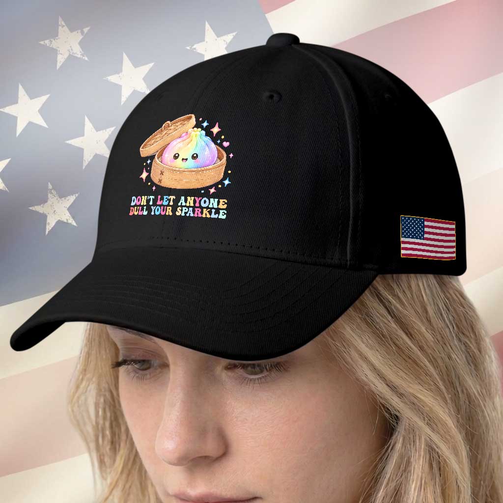 Dont Let Anyone Dull Your Sparkle Cute Rainbow Dumpling Squishy Graphic Baseball Cap