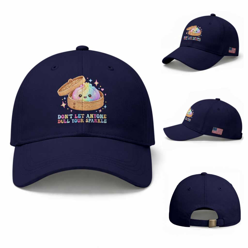 Dont Let Anyone Dull Your Sparkle Cute Rainbow Dumpling Squishy Graphic Baseball Cap