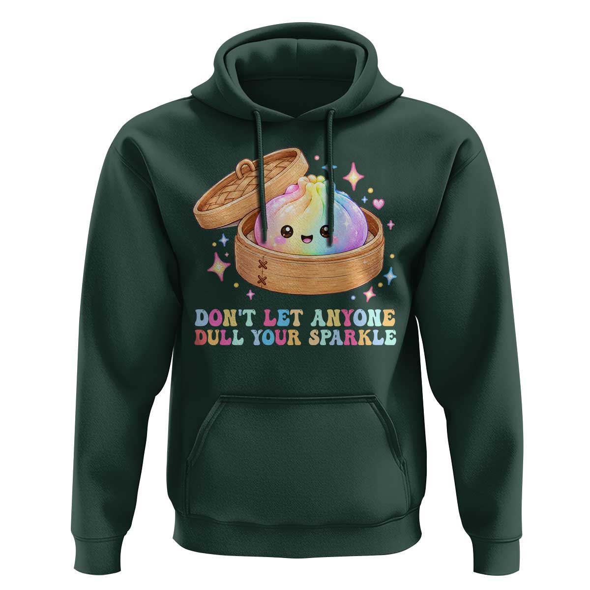 Dont Let Anyone Dull Your Sparkle Cute Rainbow Dumpling Squishy Graphic Hoodie