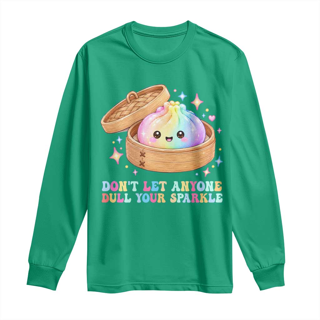 Dont Let Anyone Dull Your Sparkle Cute Rainbow Dumpling Squishy Graphic Long Sleeve Shirt