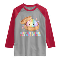 Dont Let Anyone Dull Your Sparkle Cute Rainbow Dumpling Squishy Graphic Raglan Shirt