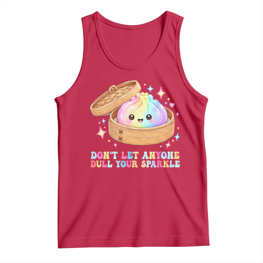 Dont Let Anyone Dull Your Sparkle Cute Rainbow Dumpling Squishy Graphic Tank Top
