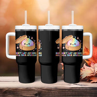 Dont Let Anyone Dull Your Sparkle Cute Rainbow Dumpling Squishy Graphic Tumbler With Handle