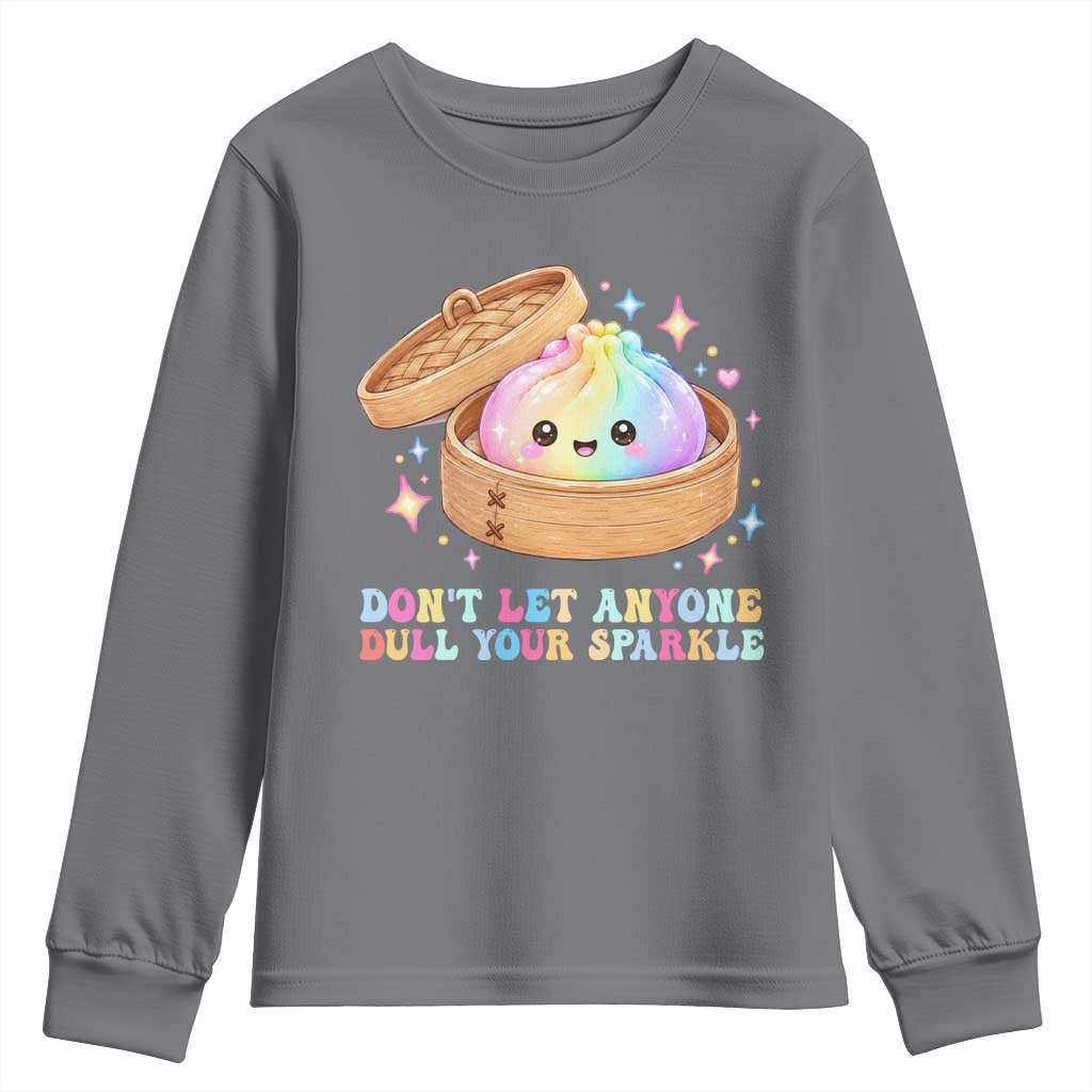 Dont Let Anyone Dull Your Sparkle Cute Rainbow Dumpling Squishy Graphic Youth Sweatshirt