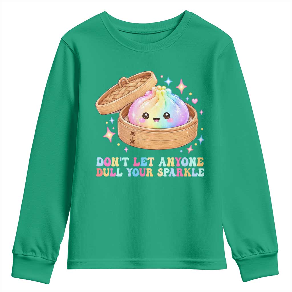 Dont Let Anyone Dull Your Sparkle Cute Rainbow Dumpling Squishy Graphic Youth Sweatshirt