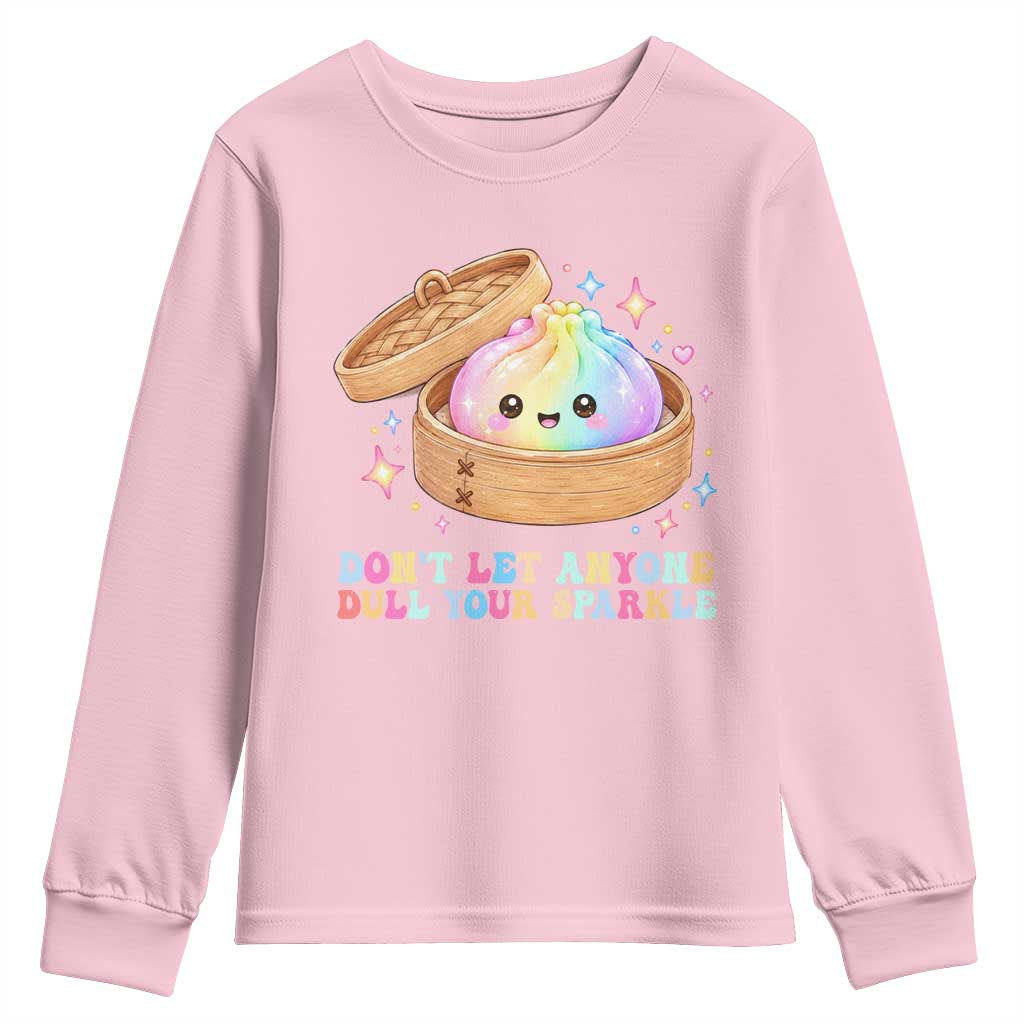 Dont Let Anyone Dull Your Sparkle Cute Rainbow Dumpling Squishy Graphic Youth Sweatshirt