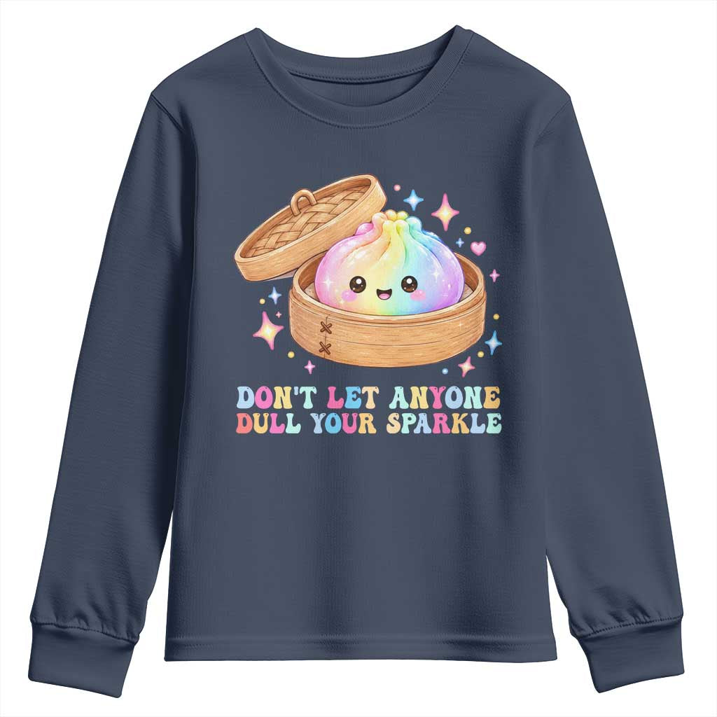 Dont Let Anyone Dull Your Sparkle Cute Rainbow Dumpling Squishy Graphic Youth Sweatshirt