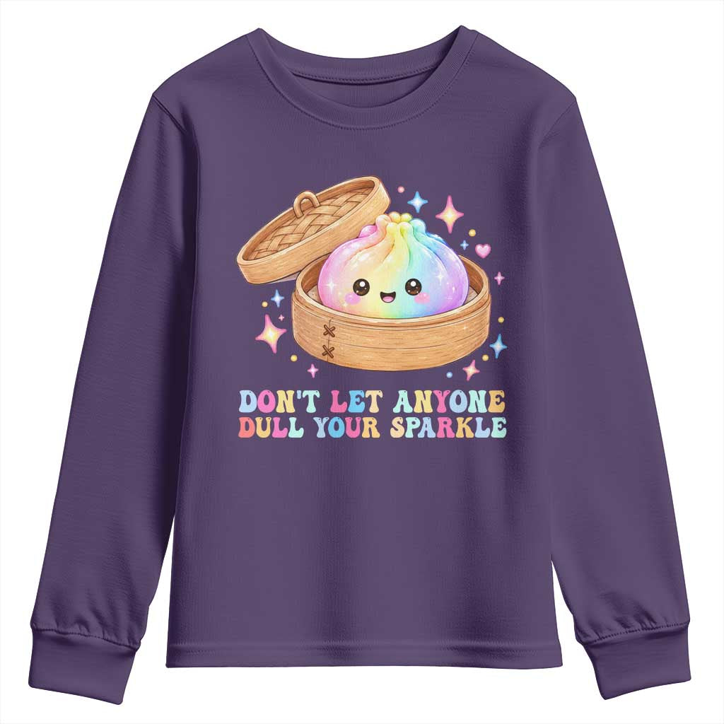 Dont Let Anyone Dull Your Sparkle Cute Rainbow Dumpling Squishy Graphic Youth Sweatshirt