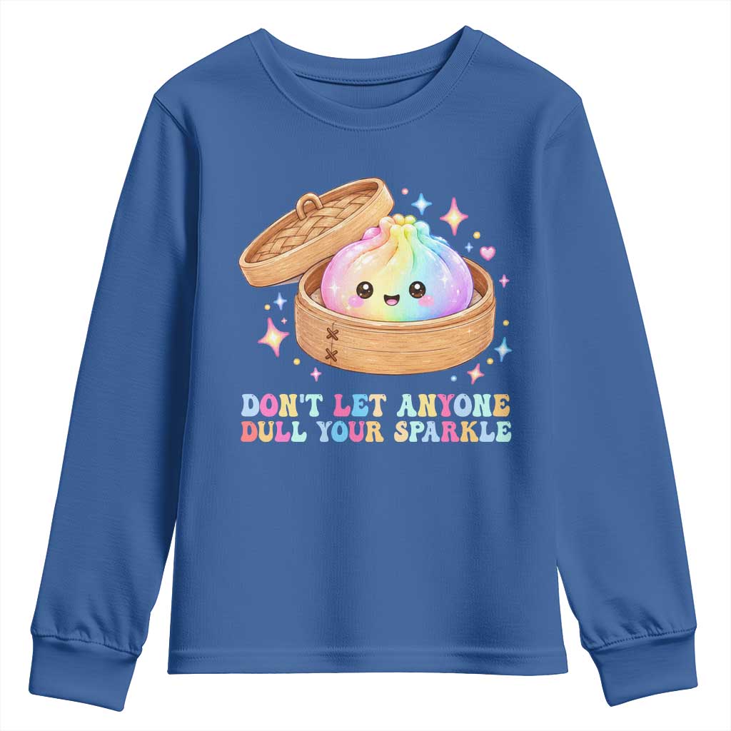 Dont Let Anyone Dull Your Sparkle Cute Rainbow Dumpling Squishy Graphic Youth Sweatshirt