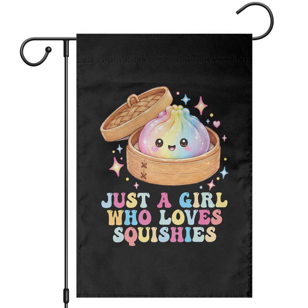 Just A Girl Who Loves Squishies Garden Flag Cute Rainbow Dumpling Squishy Graphic