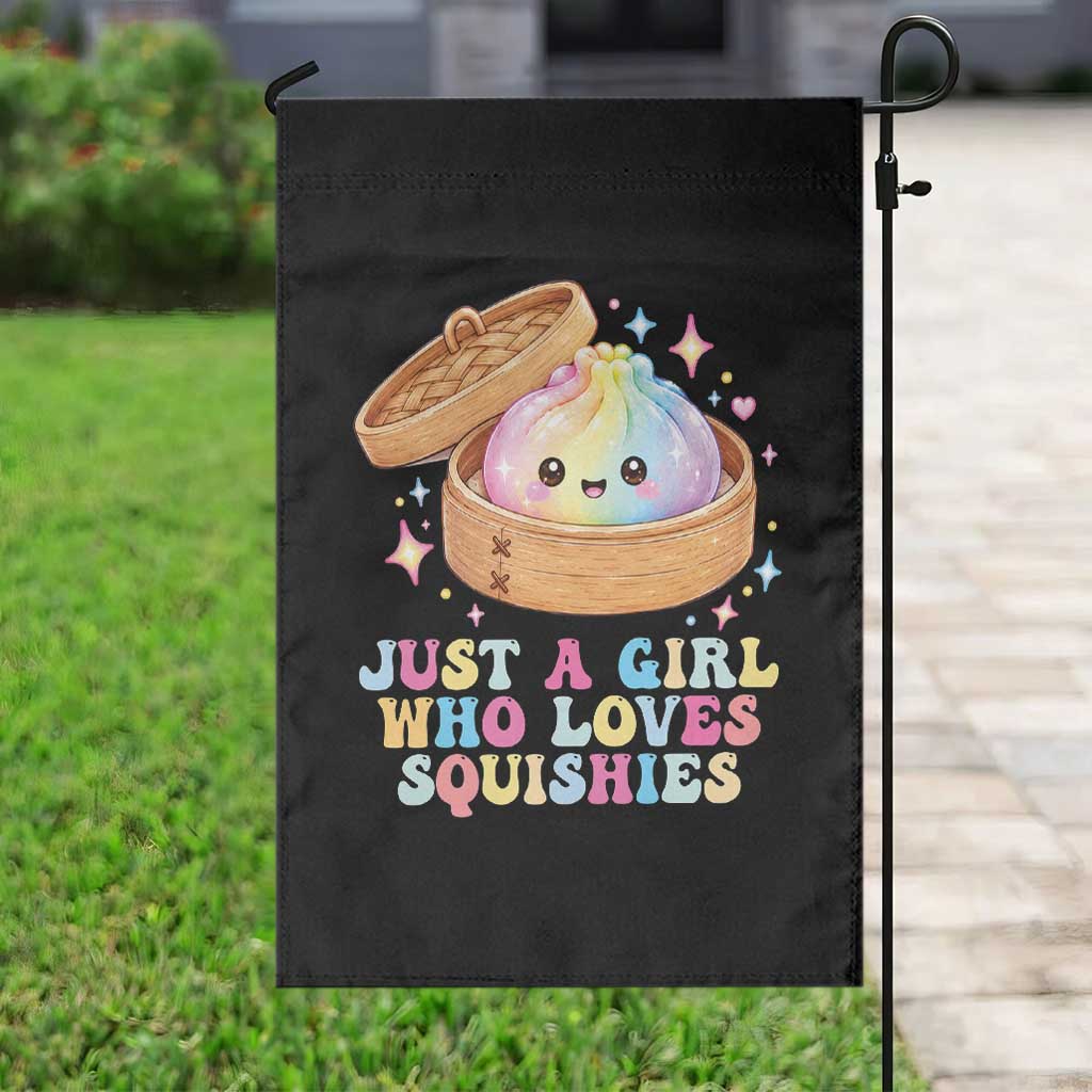 Just A Girl Who Loves Squishies Garden Flag Cute Rainbow Dumpling Squishy Graphic