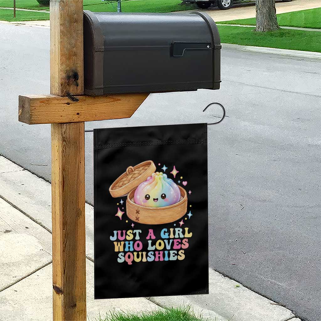 Just A Girl Who Loves Squishies Garden Flag Cute Rainbow Dumpling Squishy Graphic