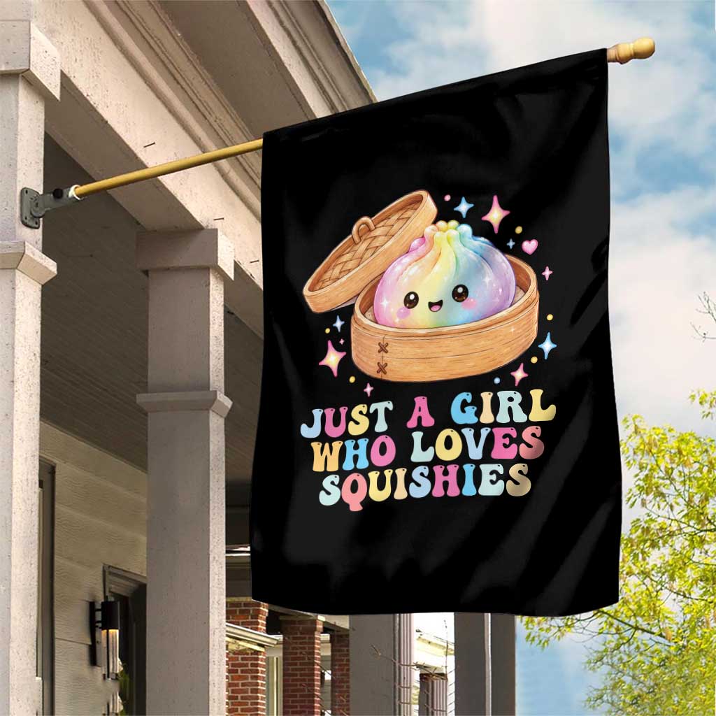 Just A Girl Who Loves Squishies Garden Flag Cute Rainbow Dumpling Squishy Graphic