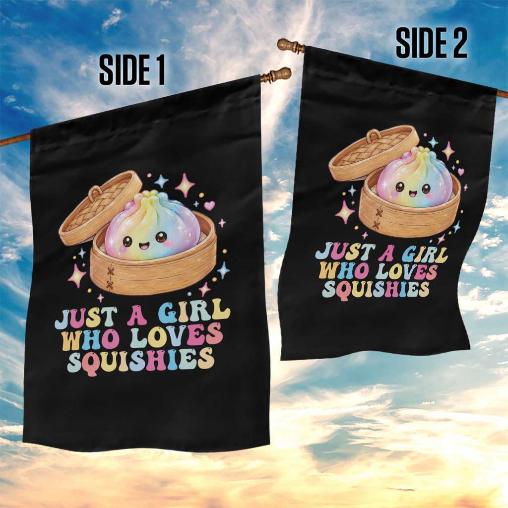 Just A Girl Who Loves Squishies Garden Flag Cute Rainbow Dumpling Squishy Graphic