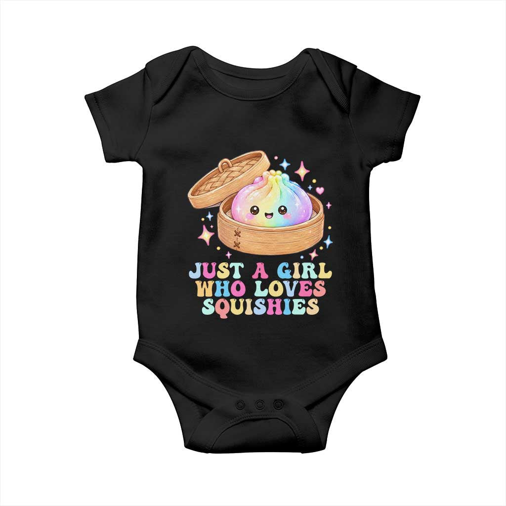 Just A Girl Who Loves Squishies Baby Onesie Cute Rainbow Dumpling Squishy Graphic