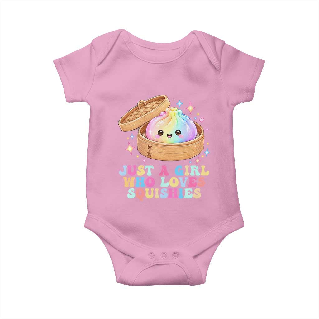 Just A Girl Who Loves Squishies Baby Onesie Cute Rainbow Dumpling Squishy Graphic