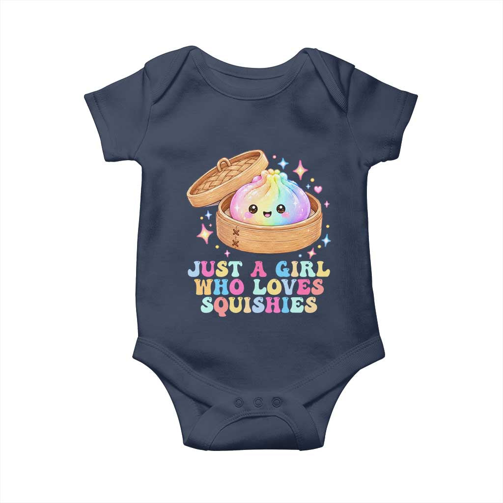 Just A Girl Who Loves Squishies Baby Onesie Cute Rainbow Dumpling Squishy Graphic