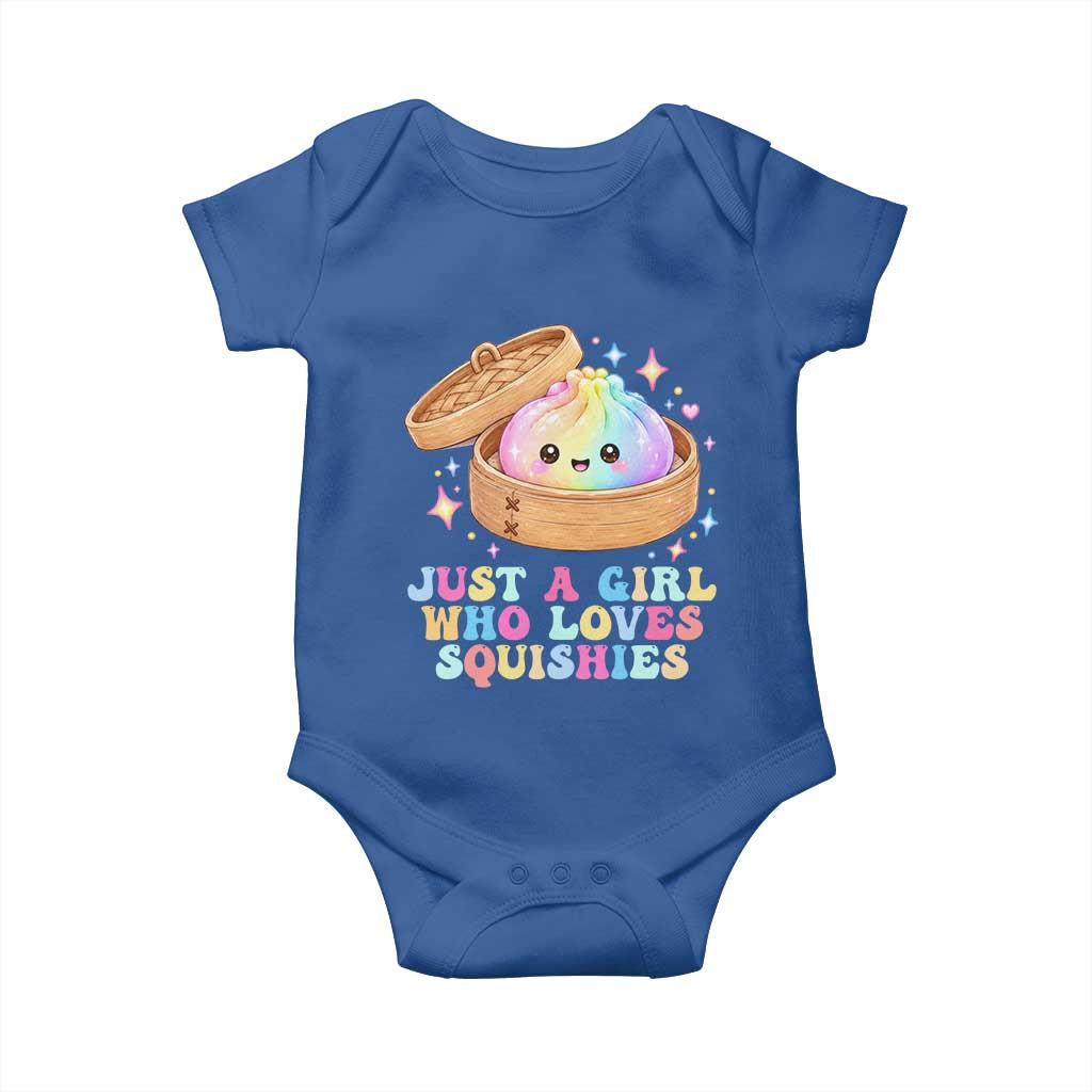 Just A Girl Who Loves Squishies Baby Onesie Cute Rainbow Dumpling Squishy Graphic