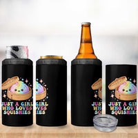 Just A Girl Who Loves Squishies 4 in 1 Can Cooler Tumbler Cute Rainbow Dumpling Squishy Graphic
