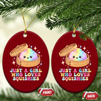 Just A Girl Who Loves Squishies Ceramic Ornament Cute Rainbow Dumpling Squishy Graphic