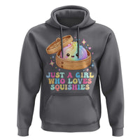 Just A Girl Who Loves Squishies Hoodie Cute Rainbow Dumpling Squishy Graphic