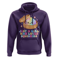 Just A Girl Who Loves Squishies Hoodie Cute Rainbow Dumpling Squishy Graphic