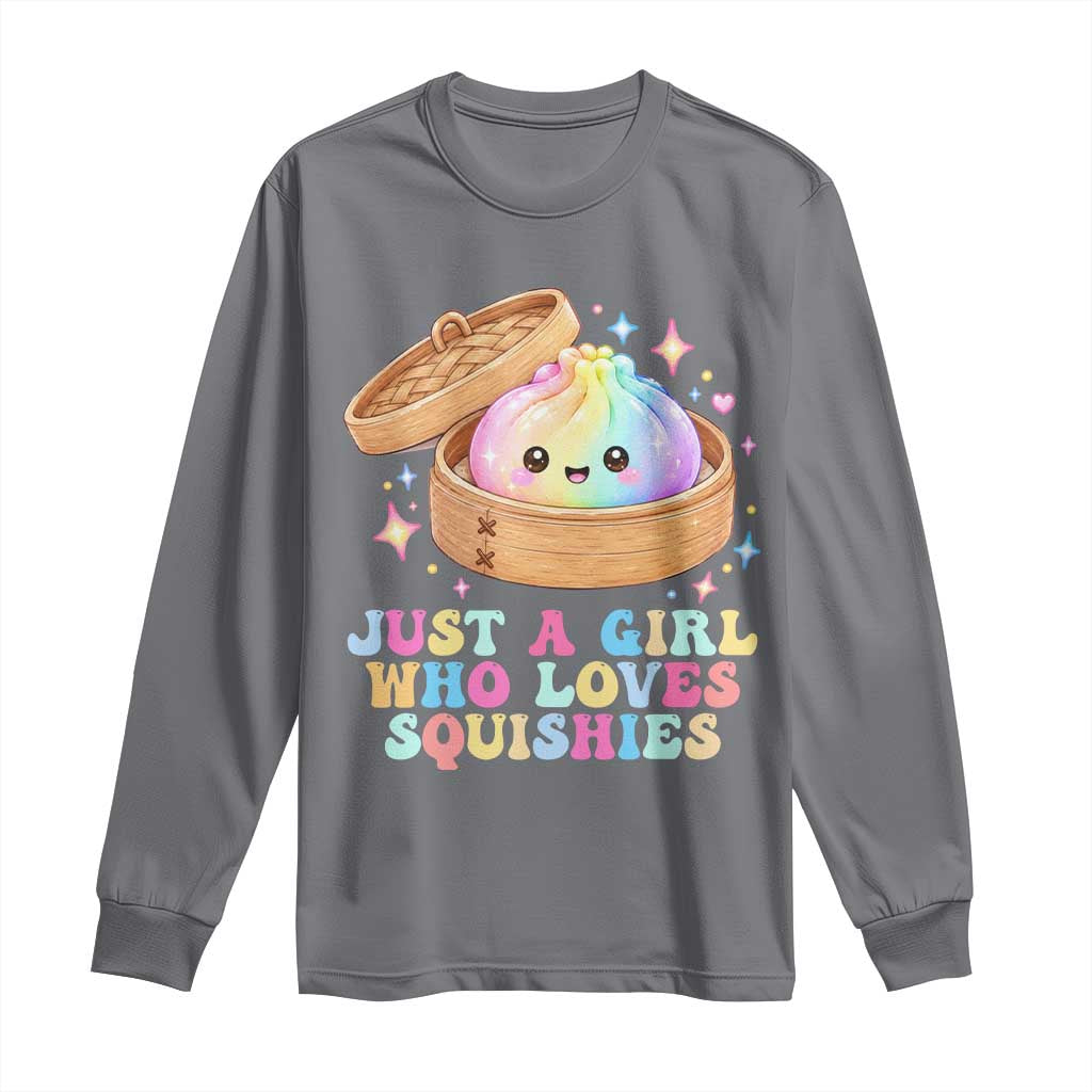 Just A Girl Who Loves Squishies Long Sleeve Shirt Cute Rainbow Dumpling Squishy Graphic