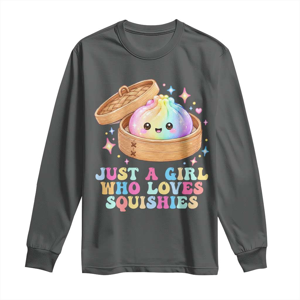 Just A Girl Who Loves Squishies Long Sleeve Shirt Cute Rainbow Dumpling Squishy Graphic